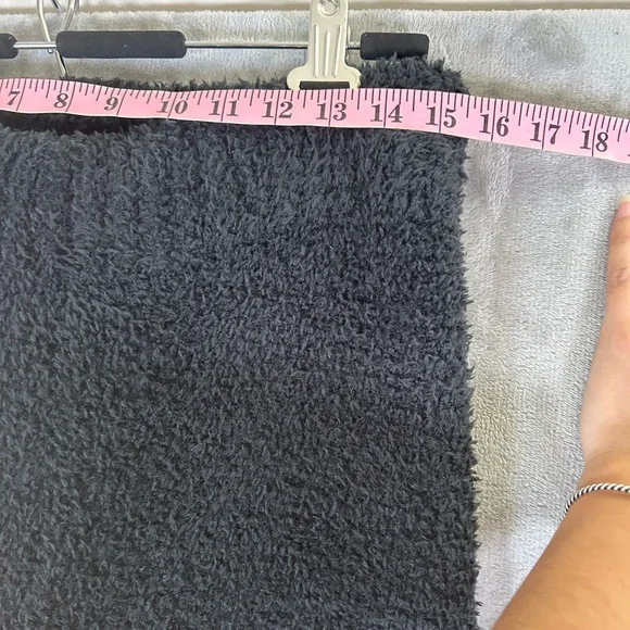 Skims black cozy knit boucle fuzzy teddy wide leg stretch lounge pants - Picture 10 of 12